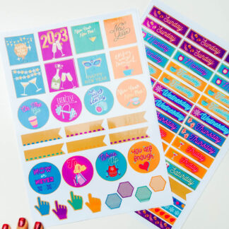 New Year print and cut January 2023 planner stickers For Cricut and Silhouette