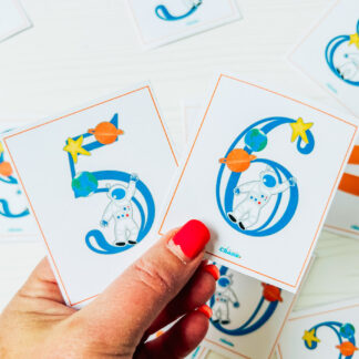 Spaceman Number Flash Cards