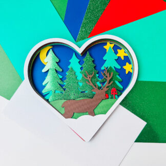 Heart Deer Shadow Box