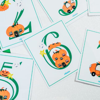 Halloween Pumpkin Number Flash Cards