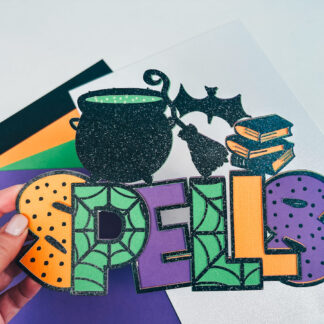 Free layered Halloween Witches Spells for Halloween Scrapbooking
