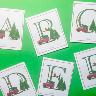 Christmas Truck Alphabet Flash Cards