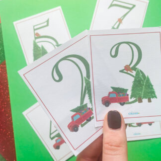 Christmas Truck Number Flash Cards