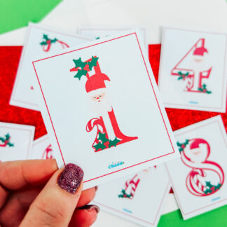 Santa Number Flash Cards