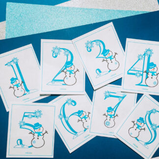 Snowman Number Flash Cards
