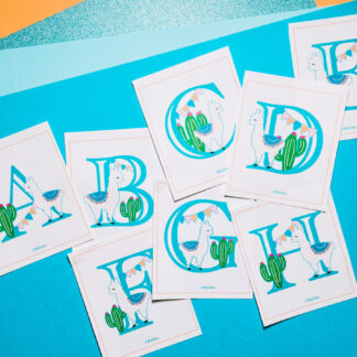 Llama Alphabet Flash Cards