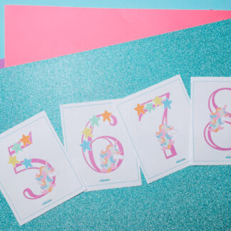 Unicorn Number Flash Cards