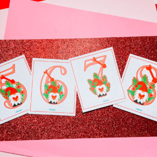 Valentine's Gnome Number Flash Cards
