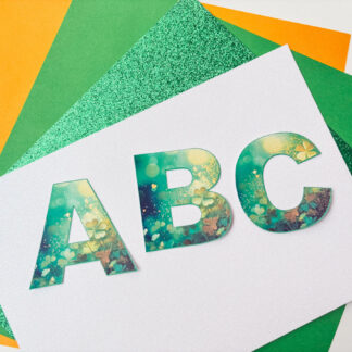 PNG Printable St Patrick's Day Shimmer Alphabet and Number Set