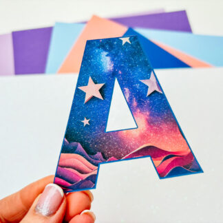 Space Alphabet PNG cake toppers