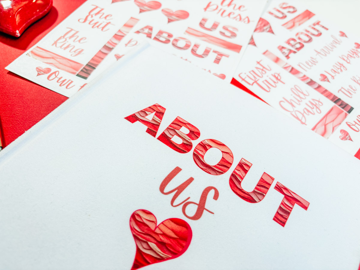 About Us PNG For Wedding Journals and Scrapbooking and Sublimation