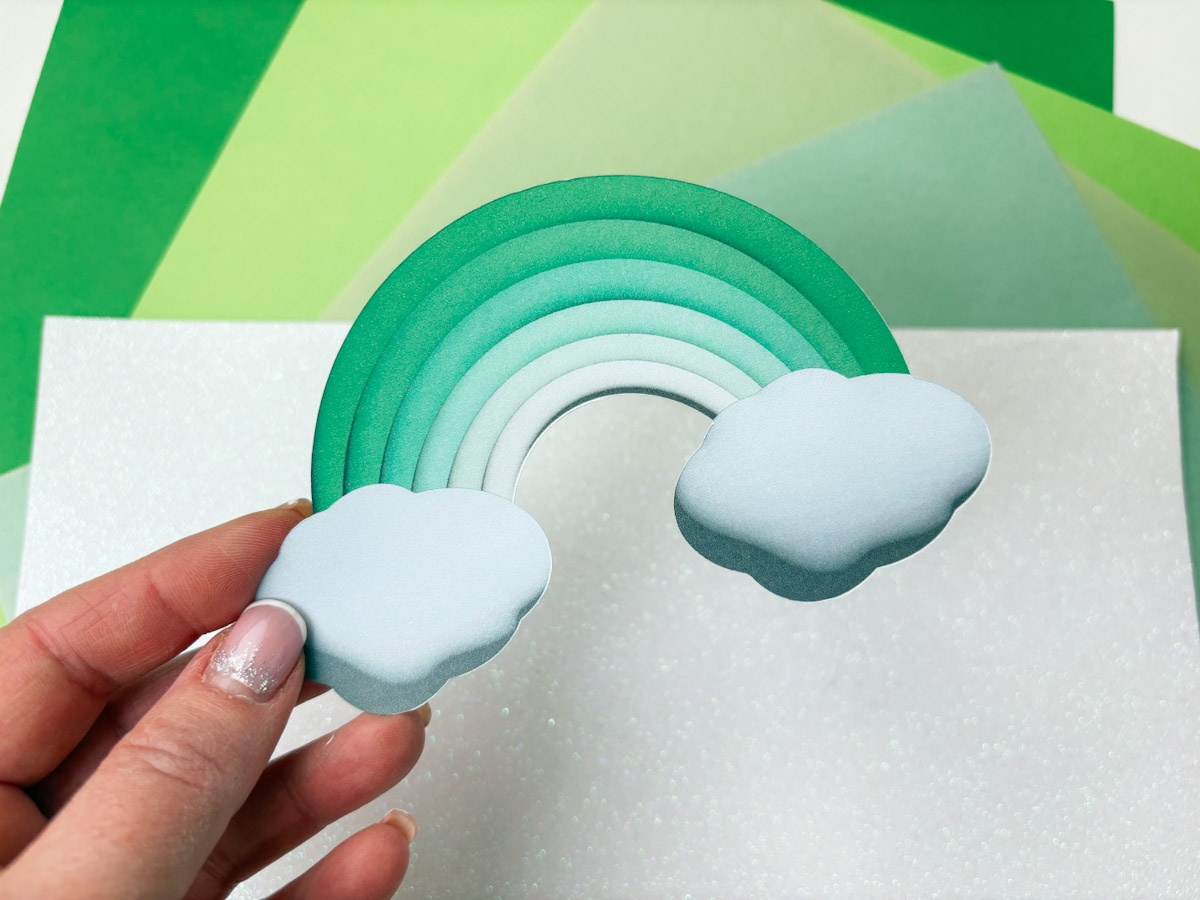 3d Printable Green Rainbow for crafting and scrapbooking