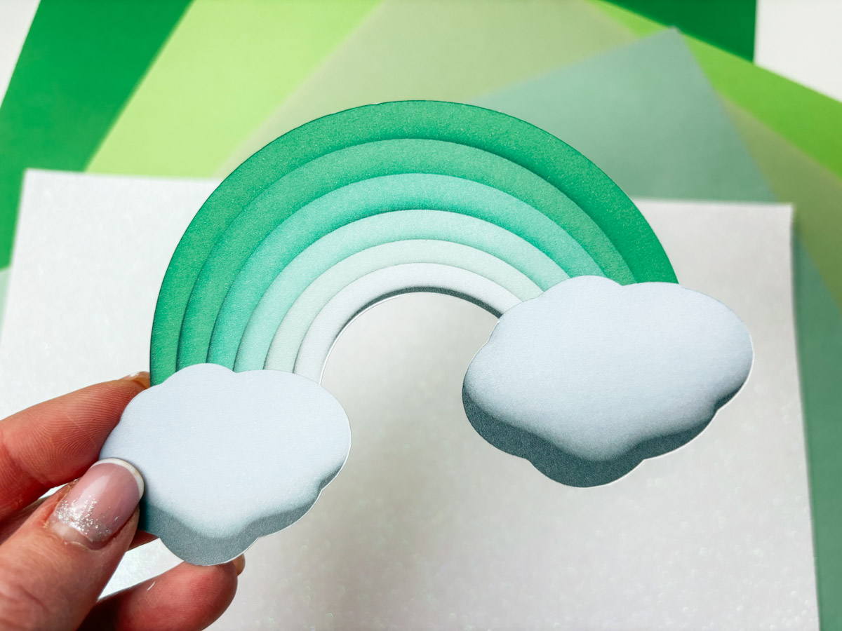 3d Puff Effect Green Rainbow