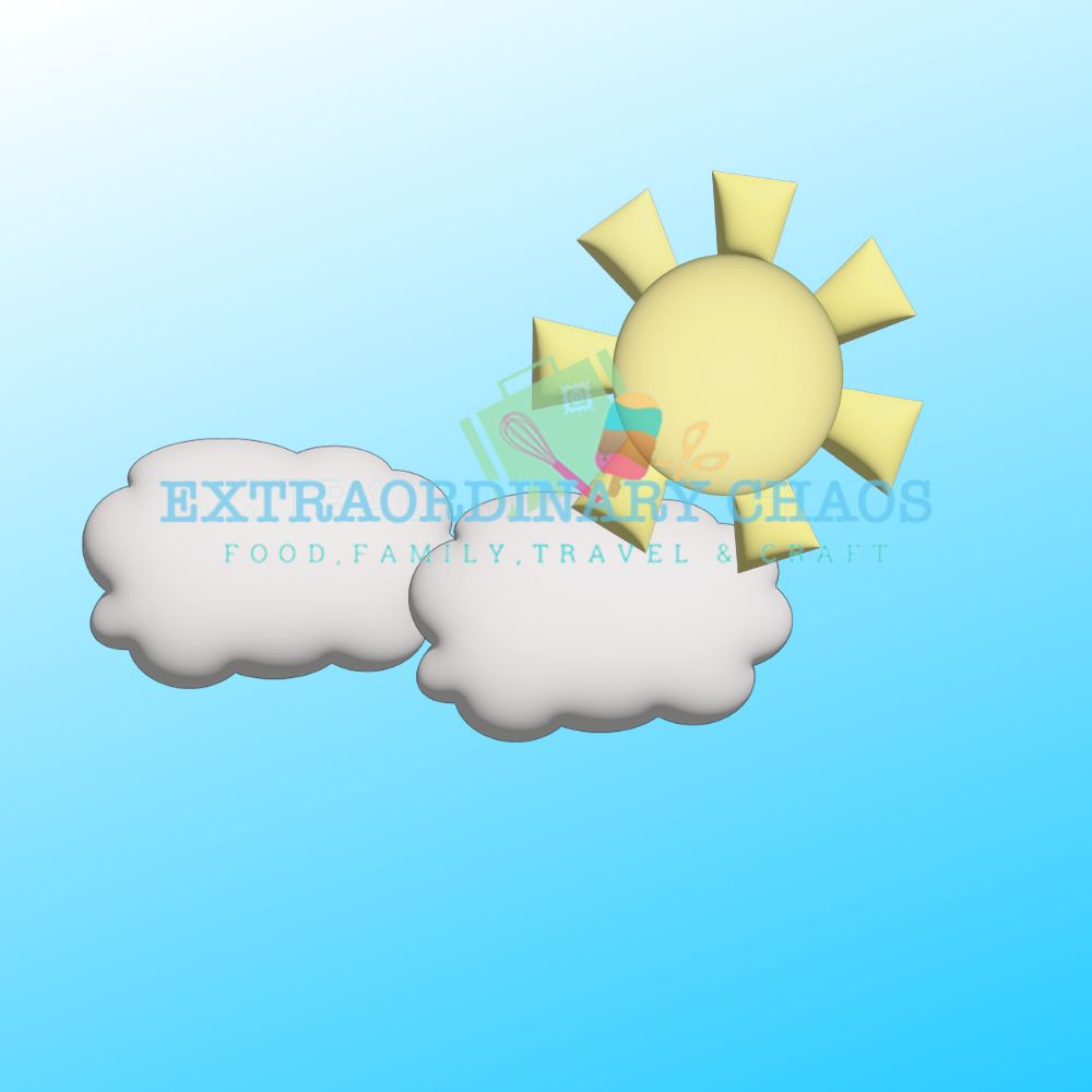 3d Sun and Cloud PNG Files