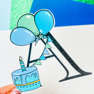 Blue Birthday Cake Elements