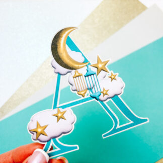 3d Eid Moon and Stars Alphabet and Numbers