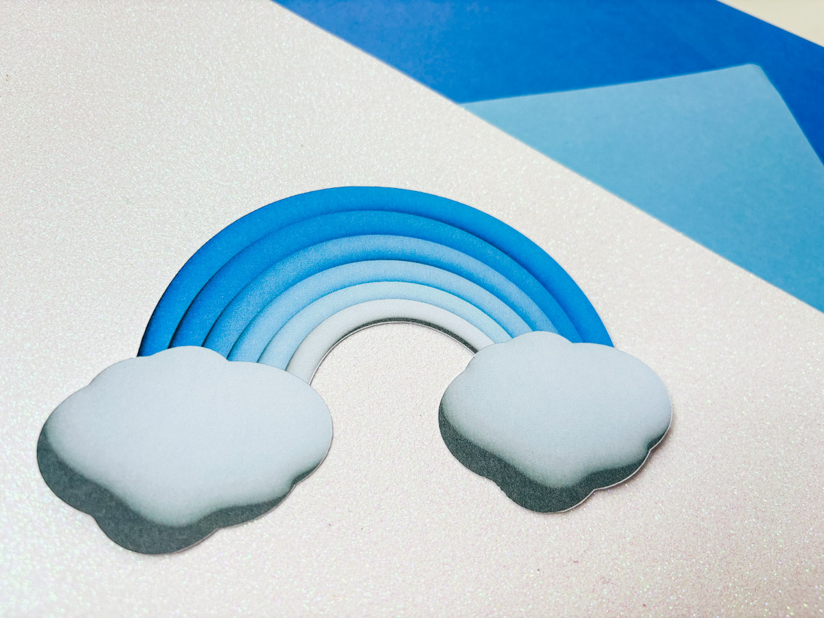 Printable Blue Rainbow for crafting and scrapbooking