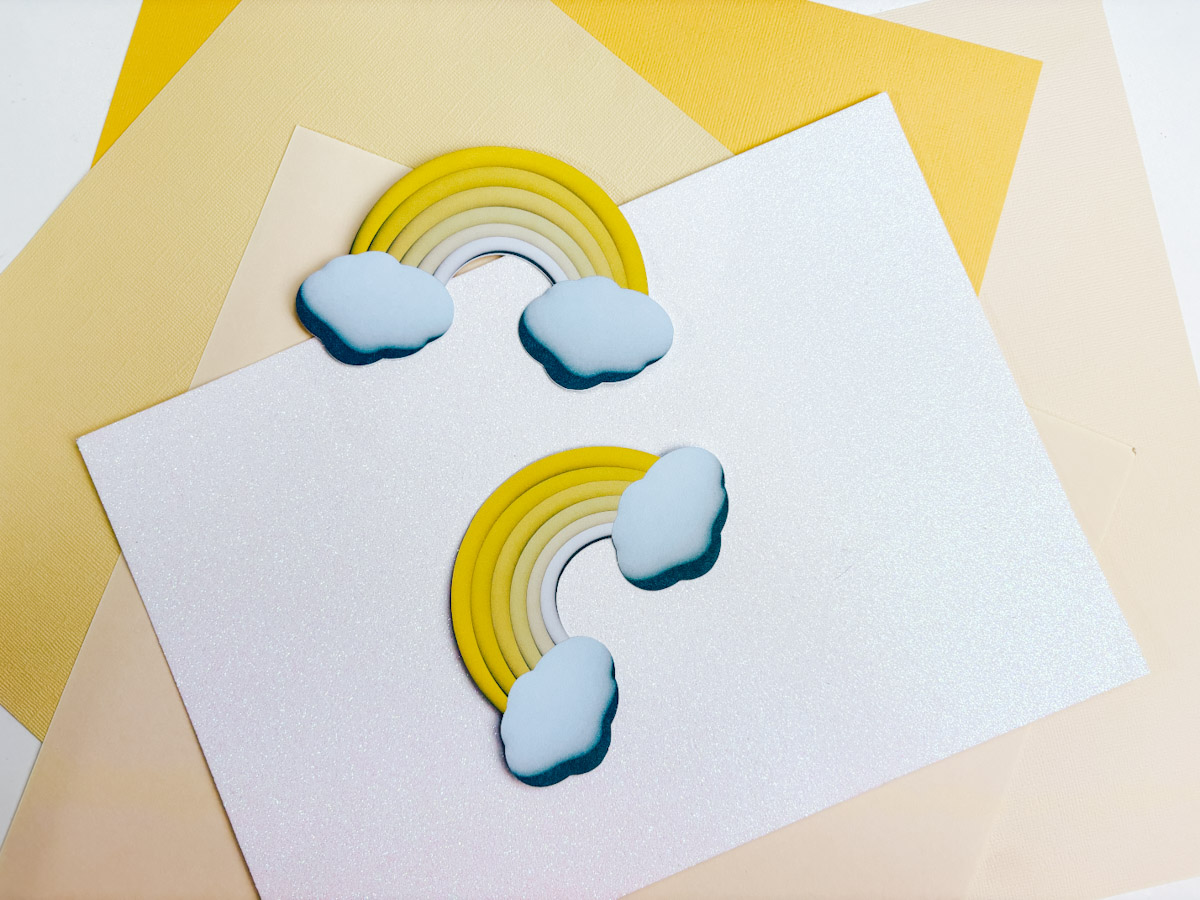 Yellow 3d Rainbow for sublimation, scrapbooking and crafting
