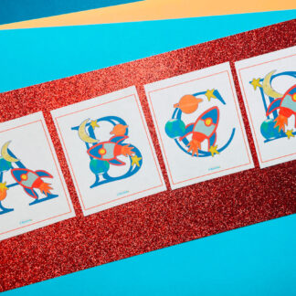 Rocket Ship Alphabet Flash Cards