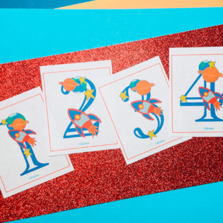 Rocket Ship Number Flash Cards