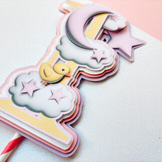 Pink Moon, Star, Cloud And Chick Elements