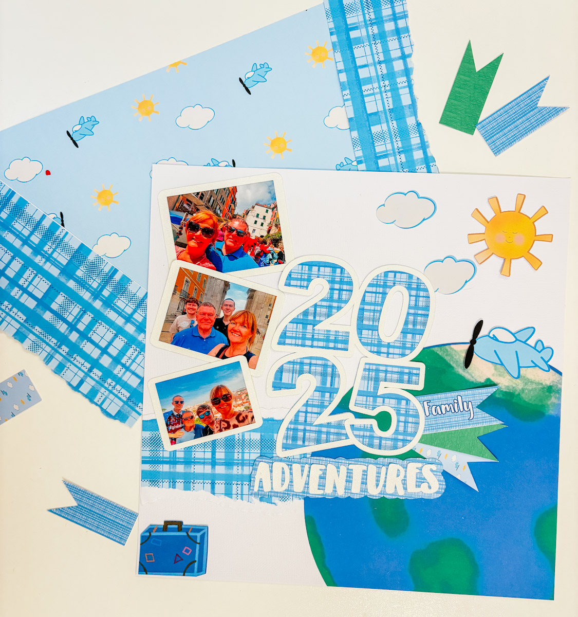 Patterns and Elements For Family Adventure Scrapbook Page