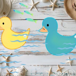 Blue and Yellow Duck Door Decorations