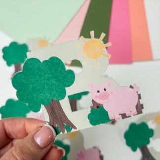 Pickle the pig alphabet and number set for baby showers and themed parties
