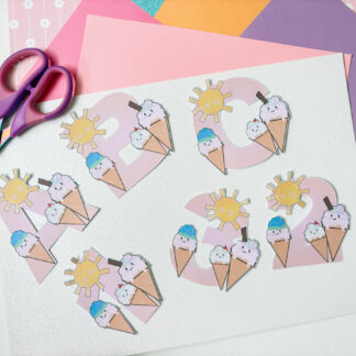 Cute Ice Cream Alphabet and Number Set