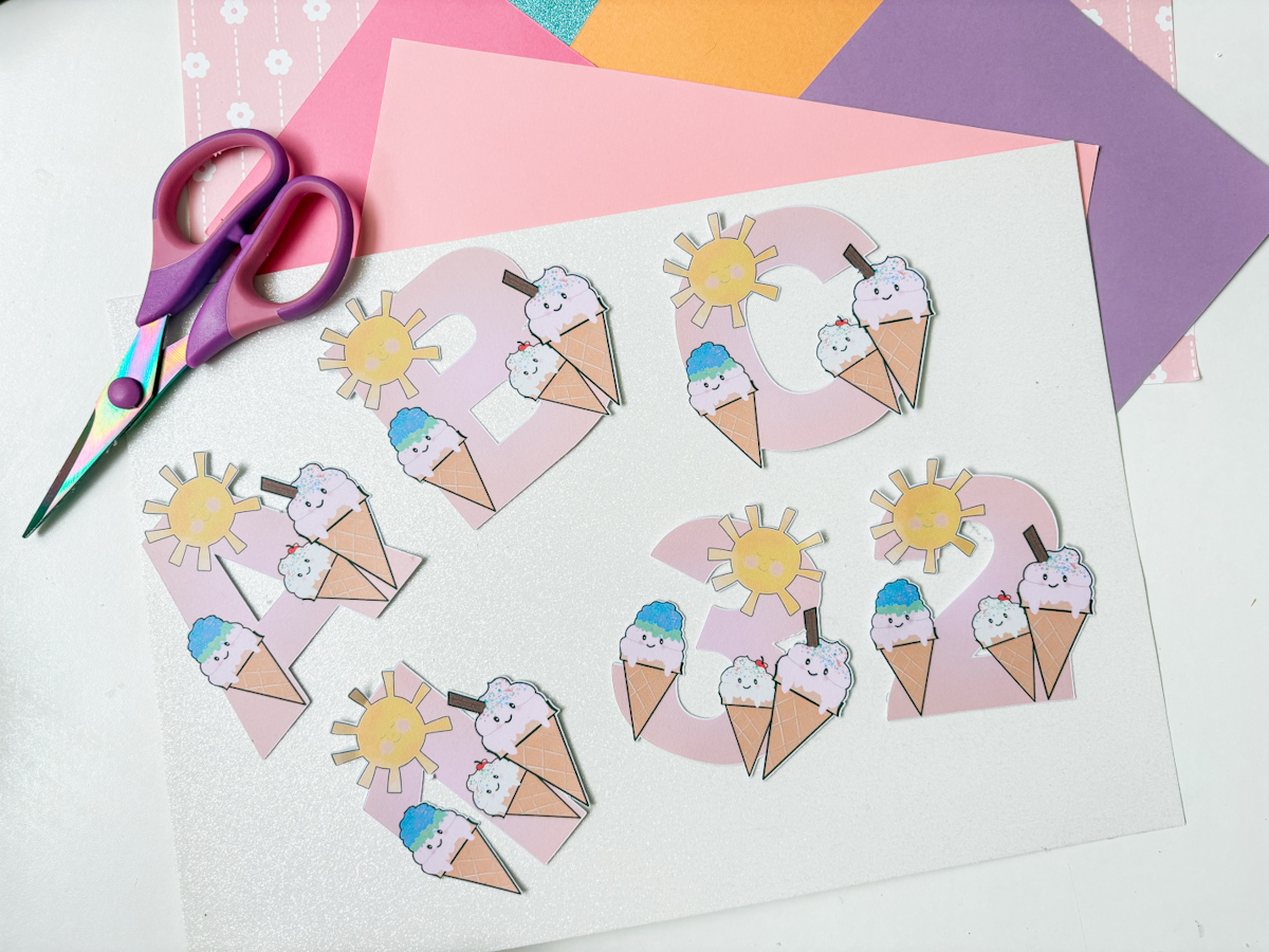 Cute Ice Cream Alphabet and Number Set